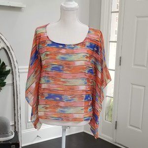 Sheer Top with Dolmen Sleeves Size Medium